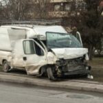 Crushed in car accident transport van