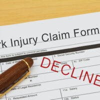 Work Injury Claim Form  Declined